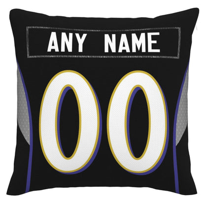 Custom B.Ravens Pillow Purple Football Team Decorative Throw Pillow Case Print Personalized Football Style Fans Letters & Number Birthday Gift Football Pillows