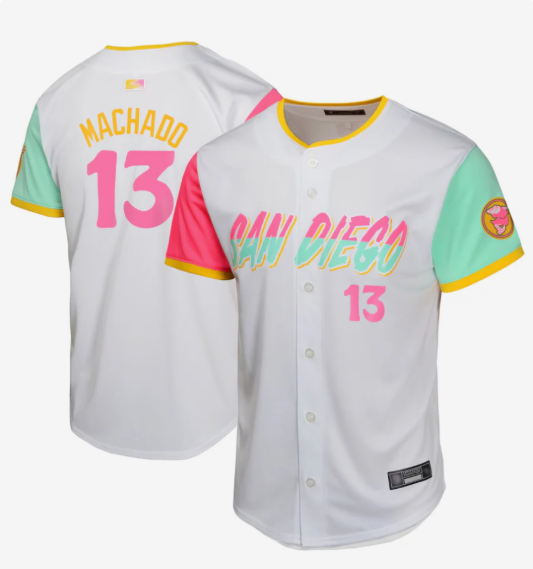 S.Diego Padres #13 Manny Machado Player White City Connect Limited Baseball Jerseys
