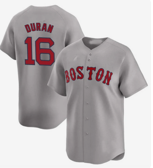 B.Red Sox #16 Jarren Duran Player Gray Away Limited Stitched Baseball Jerseys