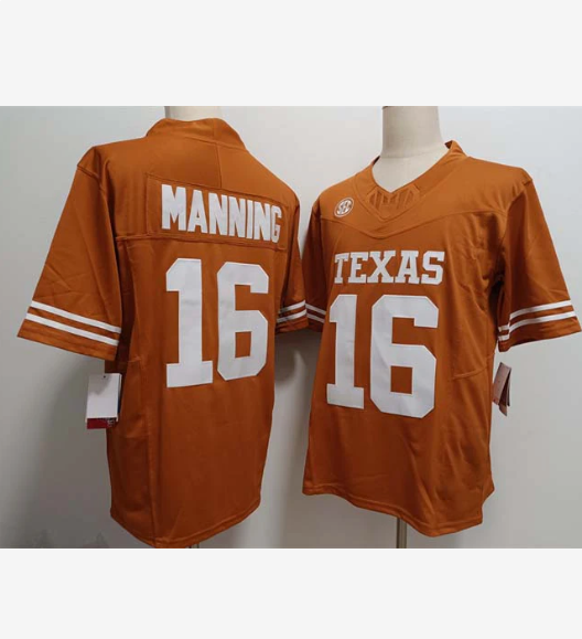T.Longhorns #16 Arch Manning Player Game Jersey Orange F.U.S.E Stitched American College Jerseys