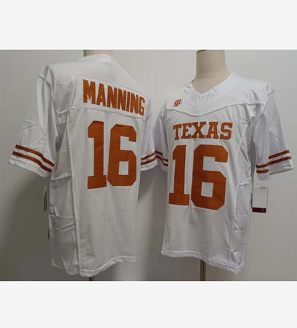 T.Longhorns #16 Peyton Manning Player Game Jersey White F.U.S.E Stitched American College Jerseys