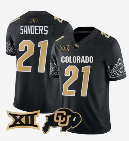 C.Buffaloes #21 Shilo Sanders Player Black Stitched American College Jerseys