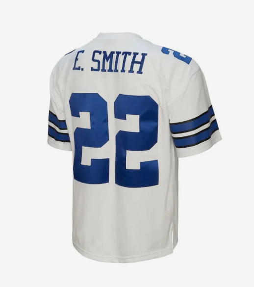 D.Cowboys #22 Emmitt Smith Mitchell & Ness White 1992 Legacy Replica Player Jersey Stitched American Football