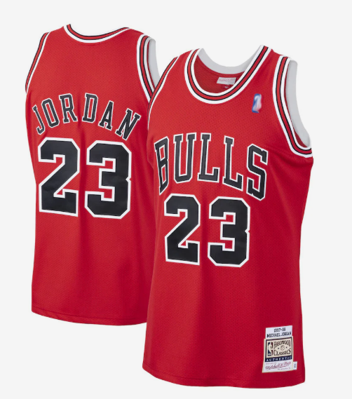 C.Bulls #23 Michael Jordan Player Mitchell & Ness Scarlet Hardwood Classics Basketball Jerseys