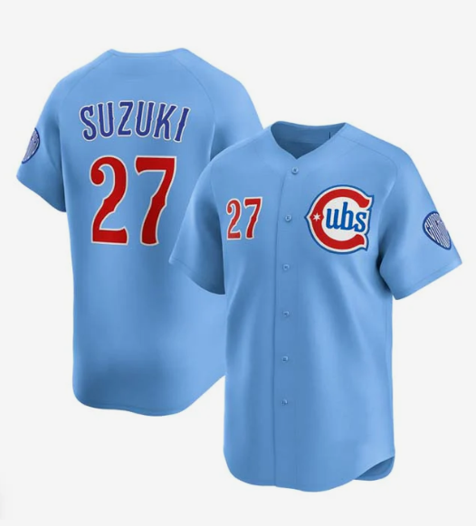 C.Cubs #27 Seiya Suzuki Player Blue 2024-25 2nd Alternate Limited Stitched Baseball Jerseys