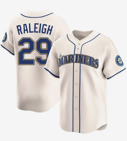 S.Mariners #29 Cal Raleigh Player Cream Limited Baseball Jerseys