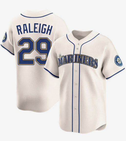 S.Mariners #29 Cal Raleigh Player Cream Limited Baseball Jerseys