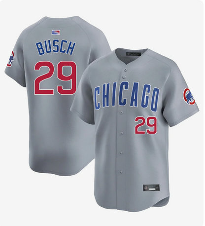 C.Cubs #29 Michael Busch Player Grey Road Limited Baseball Jerseys