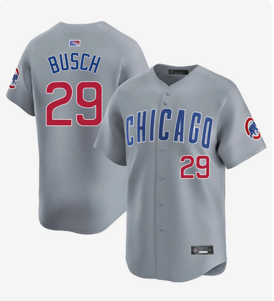 C.Cubs #29 Michael Busch Player Grey Road Limited Baseball Jerseys