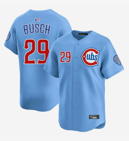 C.Cubs #29 Michael Busch Player Blues Vapor Limited Baseball Jerseys