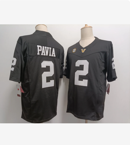 V.Commodores #2 Diego Pavia Player Black Football Jersey Stitched American College Jerseys