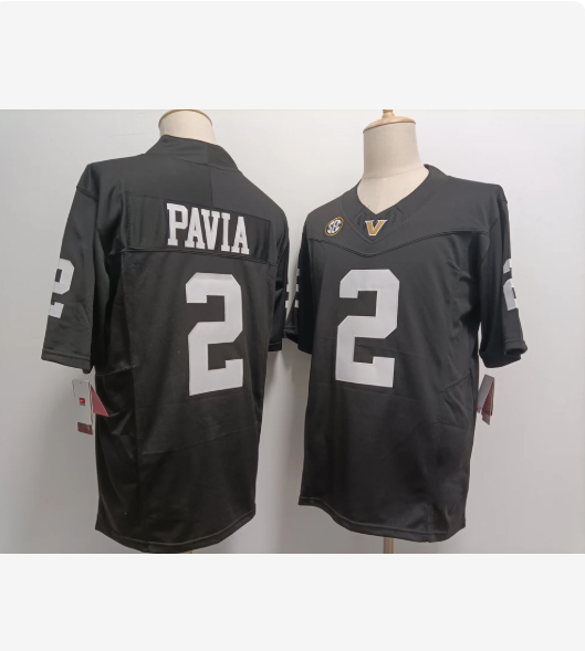 V.Commodores #2 Diego Pavia Player Black Football Jersey Stitched American College Jerseys