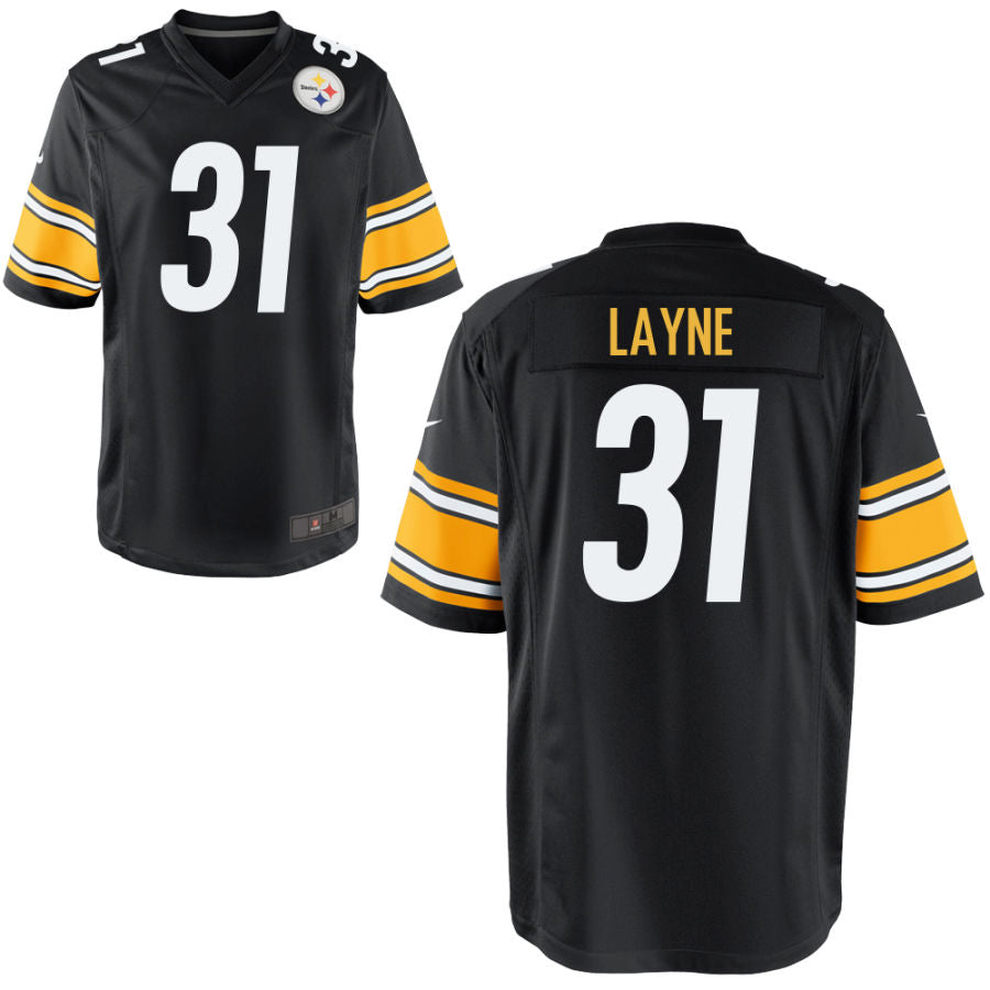 Football Jerseys P.Steelers #31 Justin Layne Player Stitched Game Jersey