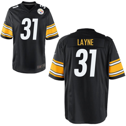 Football Jerseys P.Steelers #31 Justin Layne Player Stitched Game Jersey