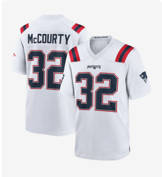 NE.Patriots #32 TreVeyon Henderson Player White Home Game Football Jerseys