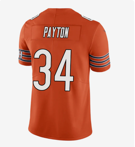 C.Bears #34 Walter Payton Orange Stitched Player Game Football Jerseys