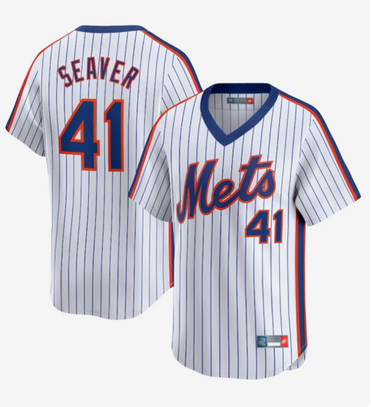 NY.Mets #41 Tom Seaver Player White Throwback Cooperstown Limited Baseball Jerseys