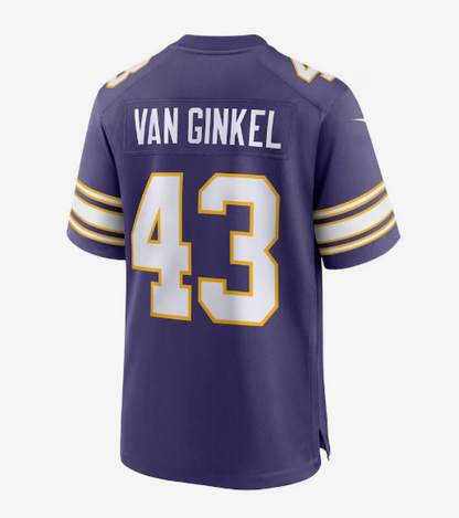 MN.Vikings #43 Andrew Van Ginkel Player Purple Game Stitched American Football Jerseys