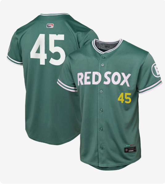 B.Red Sox #45 Pedro Martinez Player Green City Connect Limited Baseball Jerseys