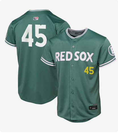 B.Red Sox #45 Pedro Martinez Player Green City Connect Limited Baseball Jerseys