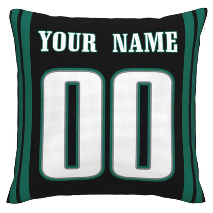 Custom P.Eagles Pillow Decorative Throw Pillow Case - Print Personalized Football Team Fans Name & Number Birthday Gift Football Pillows