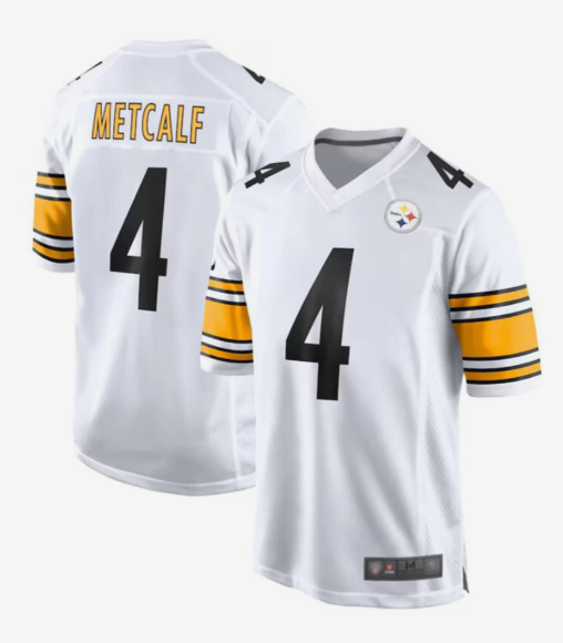 P.Steelers #4 DK Metcalf Player White Game Replica Football Jerseys