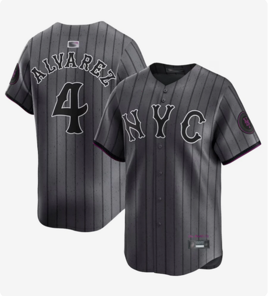 NY.Mets #4 Francisco Alvarez Player Gray City Connect Limited Baseball Jerseys