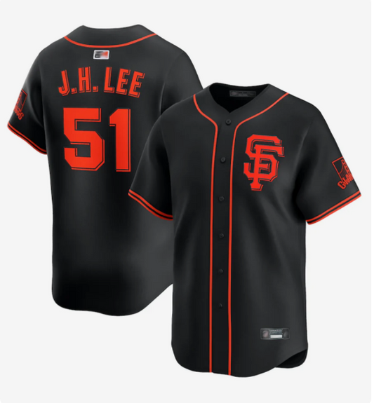 S.Francisco Giants #51 Jung Hoo Lee Player Black Limited Baseball Jerseys