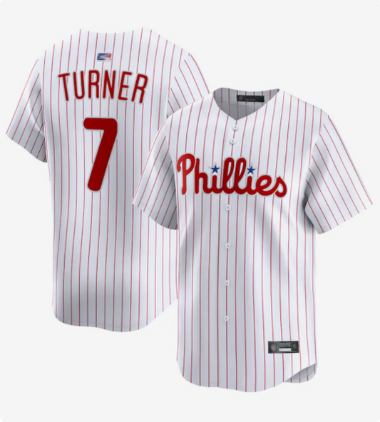 P.Phillies #7 Trea Turner Player White Home Limited Baseball Jerseys