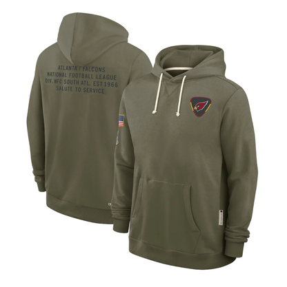 A.Cardinals Olive 2025 Salute to Service Sideline Standard Issue Dri-FIT Hoodie Stitched American Football Jerseys