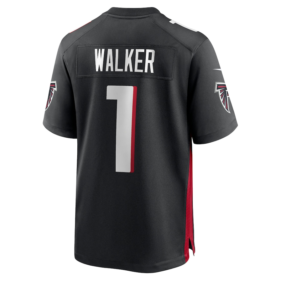 A.Falcons #1 Jalon Walker Black 2025 Draft First Round Pick Game Stitched American Football Jerseys