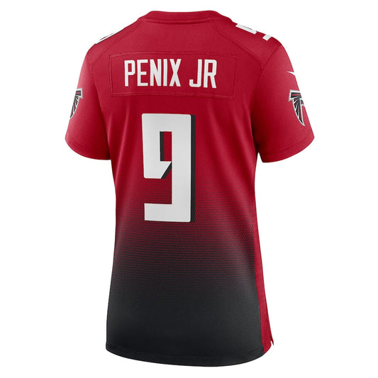 A.Falcons #9 Michael Penix Jr. Alternate Game Jersey - Red Stitched American Football Jerseys