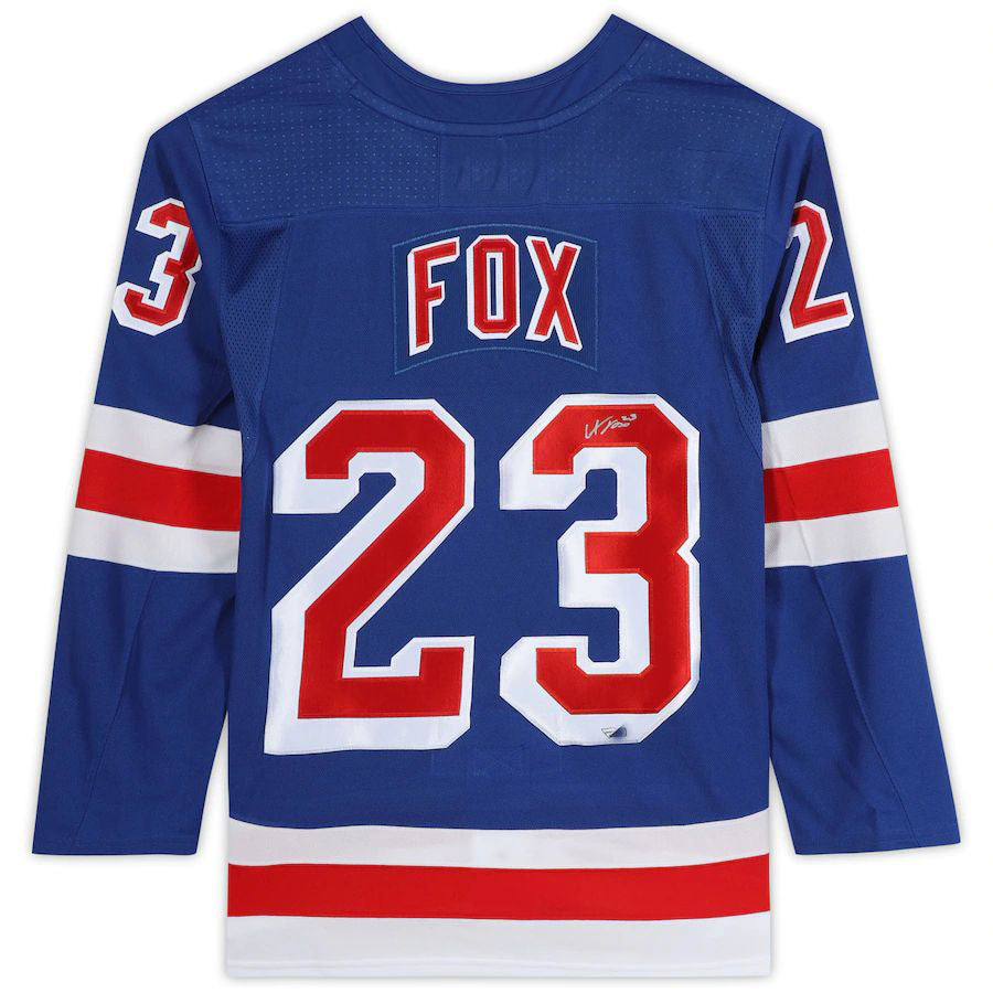 NY.Rangers #23 Adam Fox Fanatics Authentic Autographed Jersey Royal Stitched American Hockey Jerseys CROVYIE