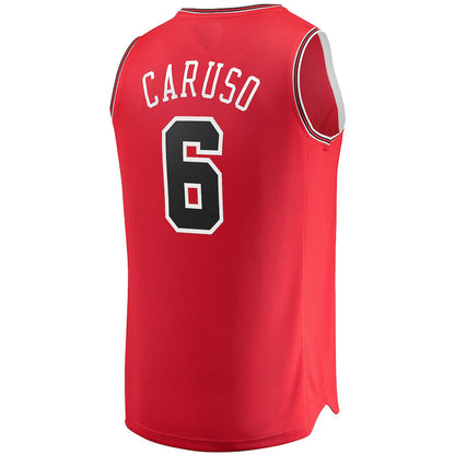 C.Bulls #6 Alex Caruso Fanatics Branded 2021-22 Fast Break Replica Jersey Icon Edition  Red Stitched American Basketball Jersey