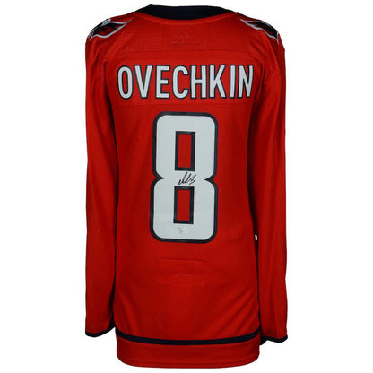 W.Capitals #8 Alex Ovechkin Fanatics Authentic Autographed Red Stitched American Hockey Jerseys CROVYIE