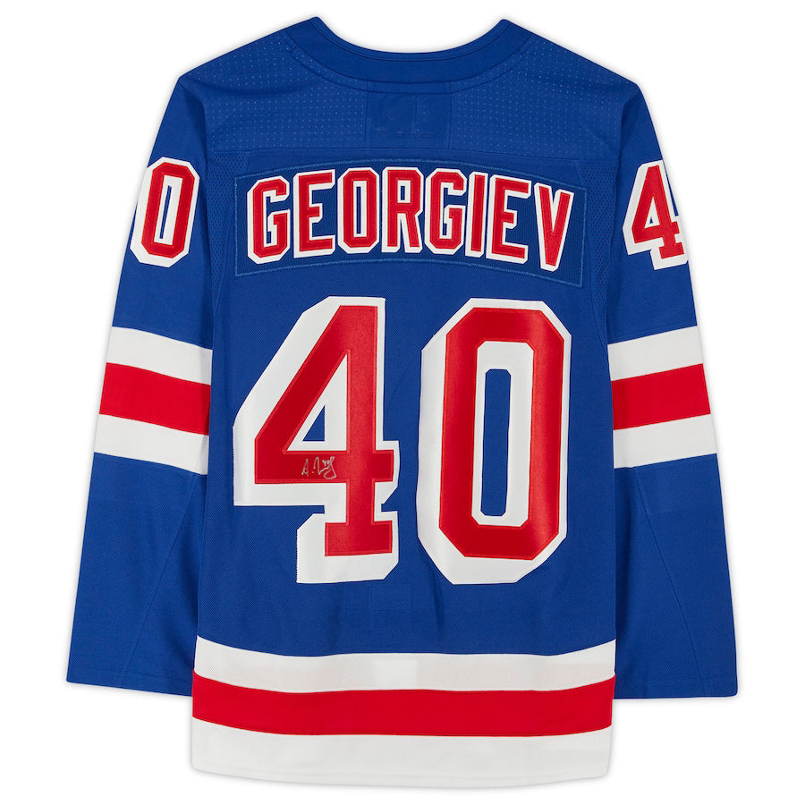 NY.Rangers #40 Alexandar Georgiev Fanatics Authentic Autographed Blue Jersey Stitched American Hockey Jerseys CROVYIE