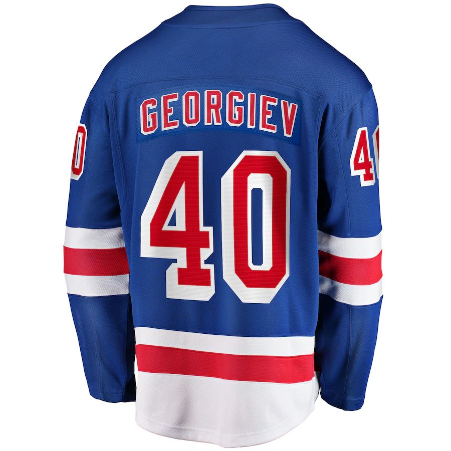 NY.Rangers #40 Alexandar Georgiev Fanatics Branded Home Breakaway Player Jersey Blue Jersey Stitched American Hockey Jerseys CROVYIE