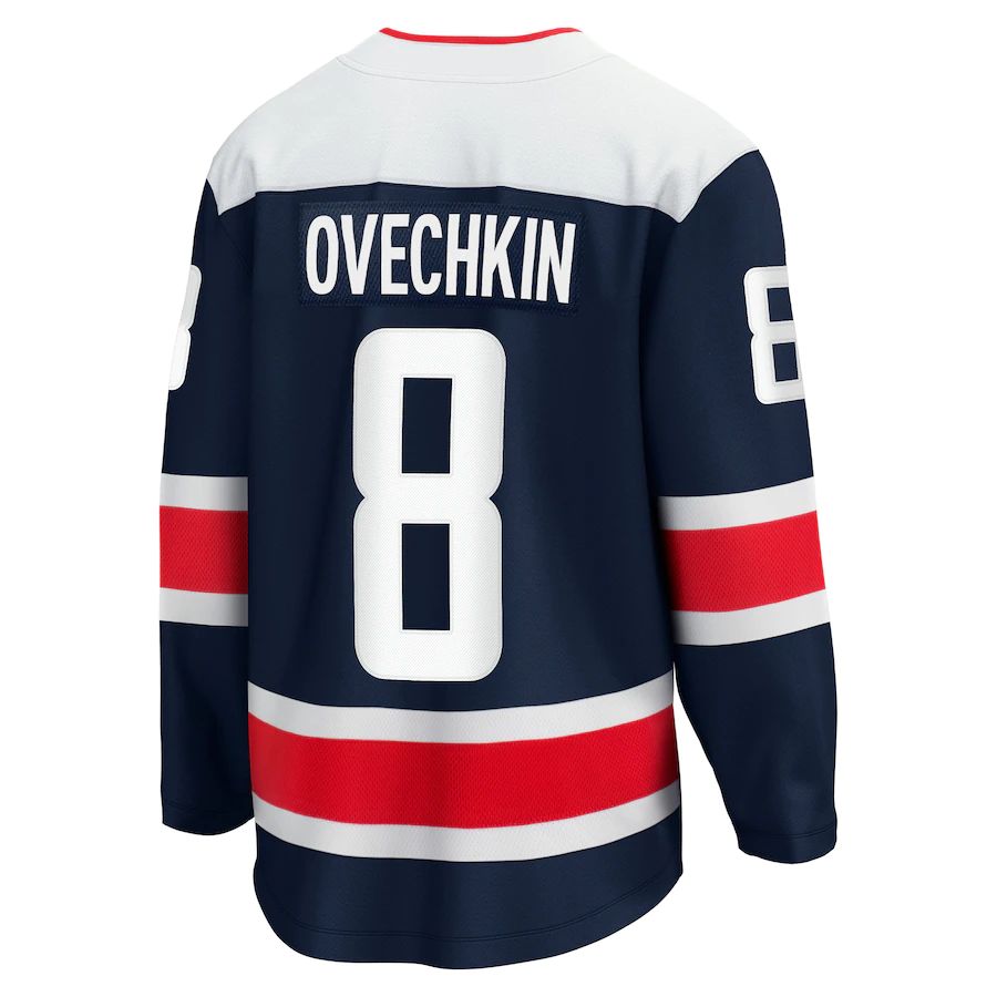 W.Capitals #8 Alex Ovechkin Fanatics Branded 2020-21 Alternate Premier Breakaway Player Jersey Navy Stitched American Hockey Jerseys CROVYIE