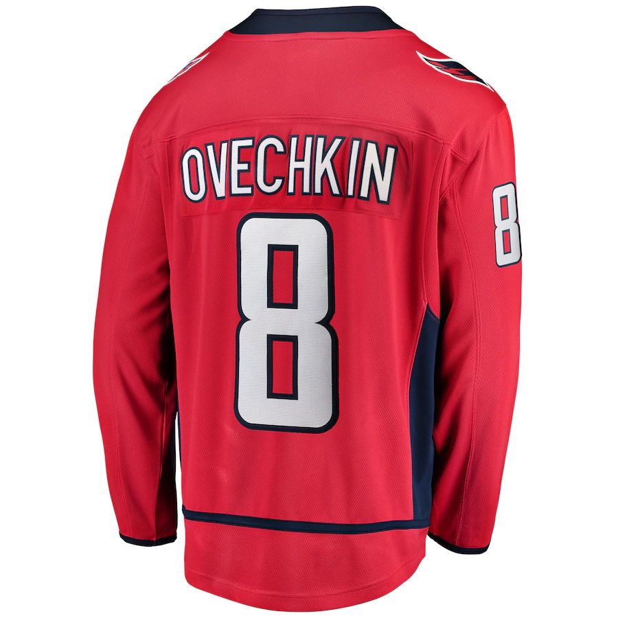 W.Capitals #8 Alex Ovechkin Fanatics Branded Breakaway Player Jersey Red Stitched American Hockey Jerseys CROVYIE
