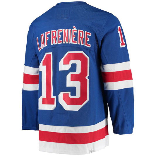 NY.Rangers #13 Alexis Lafreniere Home Primegreen Authentic Pro Player Jersey Blue Jersey Stitched American Hockey Jerseys CROVYIE