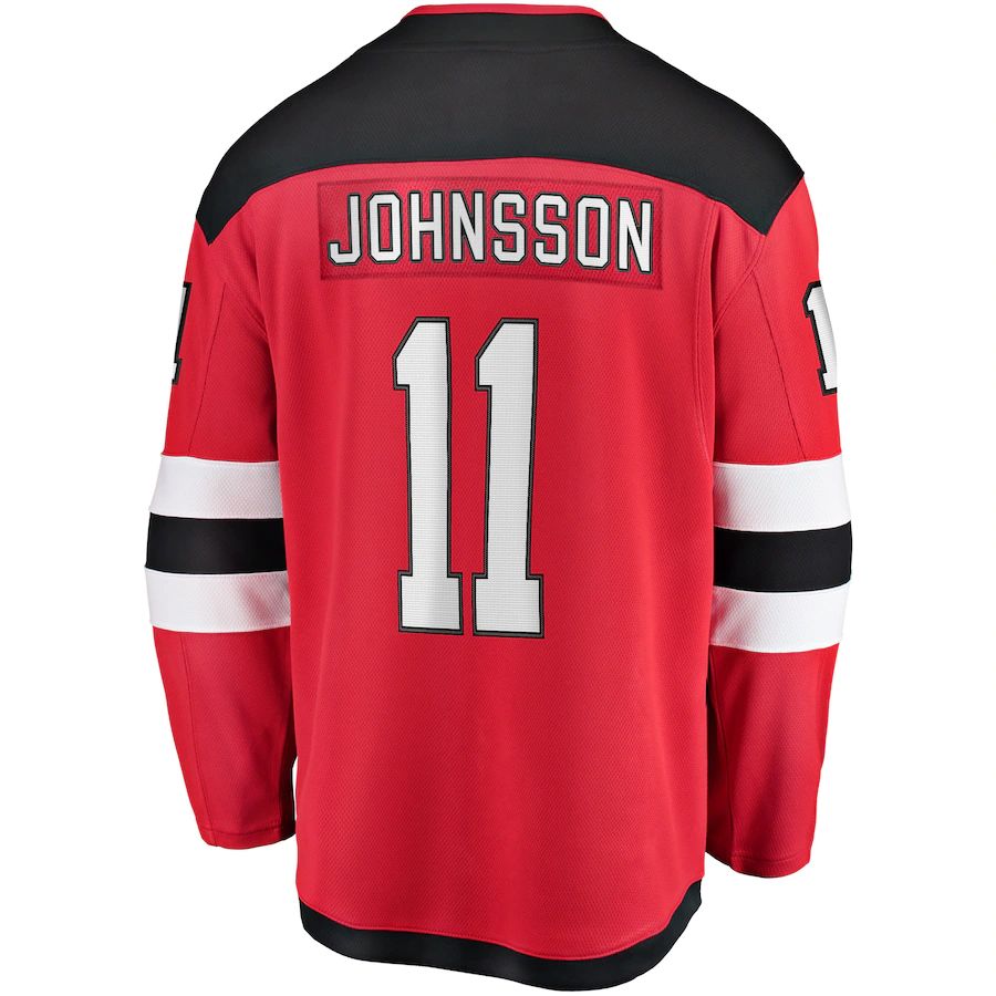 NJ.Devils #11 Andreas Johnsson Fanatics Branded Breakaway Player Jersey Red Stitched American Hockey Jerseys CROVYIE