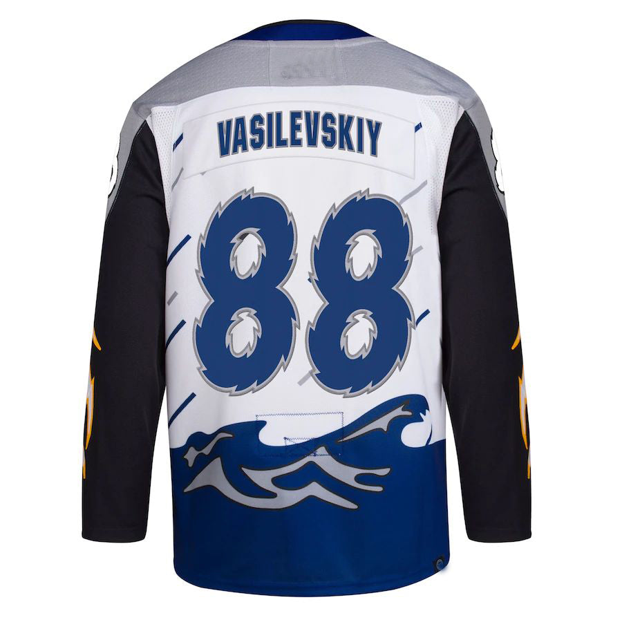 TB.Lightning #88 Andrei Vasilevskiy Reverse Retro 2.0 Authentic Player Jersey White Stitched American Hockey Jerseys CROVYIE