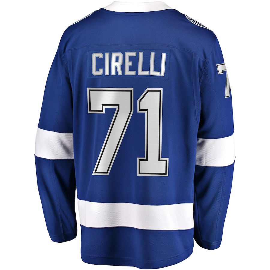 TB.Lightning #71 Anthony Cirelli Fanatics Branded Home Breakaway Player Jersey Blue Stitched American Hockey Jerseys CROVYIE
