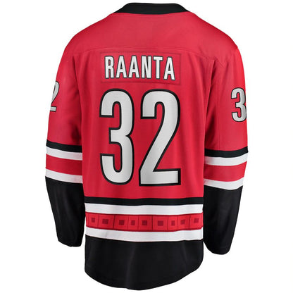 C.Hurricanes #32 Antti Raanta Fanatics Branded Home Breakaway Player Jersey Red Stitched American Hockey Jerseys CROVYIE