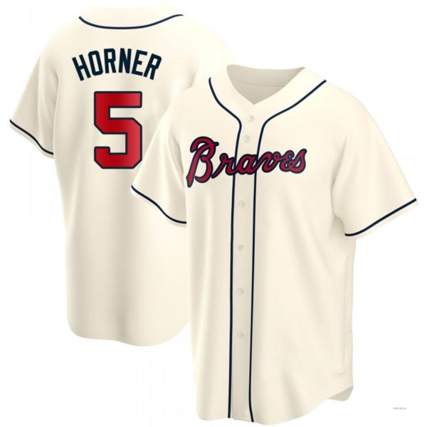 Atlanta Braves #5 Bob Horner Cream Alternate Jersey Stitches Baseball Jerseys