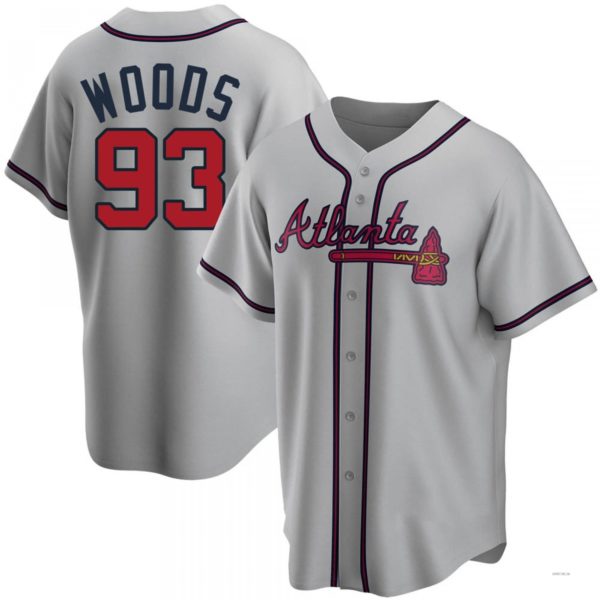 Atlanta Braves #93 William Woods Gray Road Jersey Stitches Baseball Jerseys