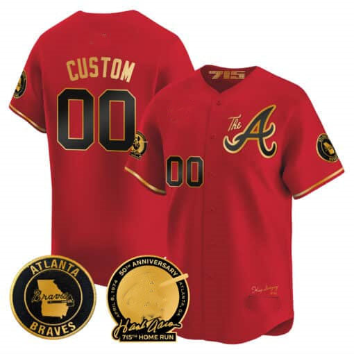 Custom Atlanta Braves Hank Aaron 715th Home Run Patch Vapor Premier Limited V2 ¨C All Stitched Baseball Jersey