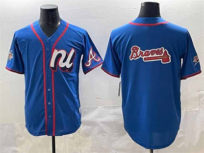 Atlanta Braves National League Team Big Logo Blue 2025 All-Star Edition Limited Stitched Baseball Jersey