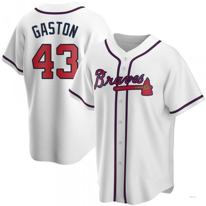 Atlanta Braves #43 Cito Gaston White Home Jersey Stitches Baseball Jerseys