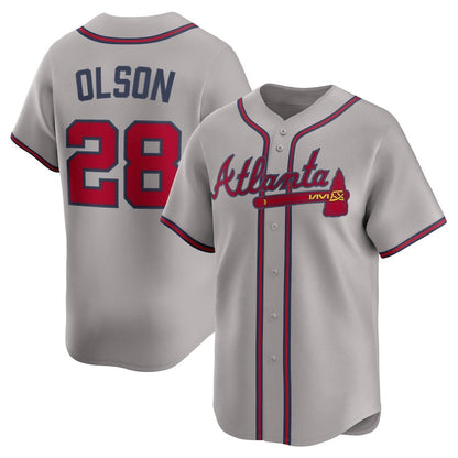 Atlanta Braves #28 Matt Olson Road Limited Player Jersey - Gray Baseball Jerseys